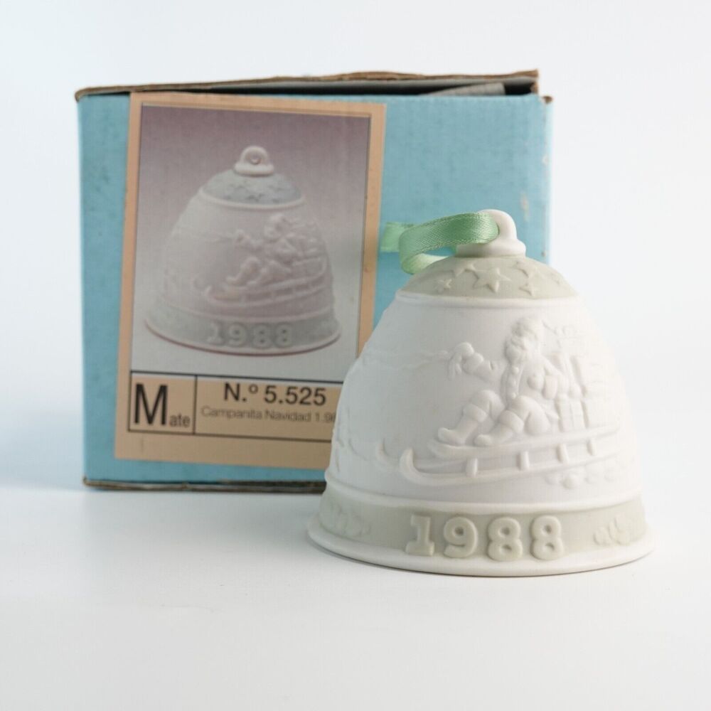 Vintage Lladro Christmas Bell 1988 Ornament In Original Box Sleigh Ride RETIRED